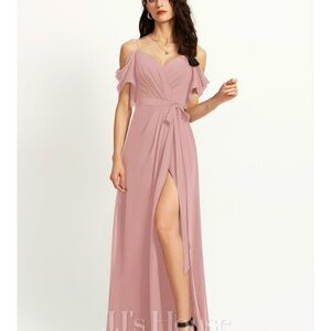 JJs House Blush Cold-Shoulder Maxi Dress